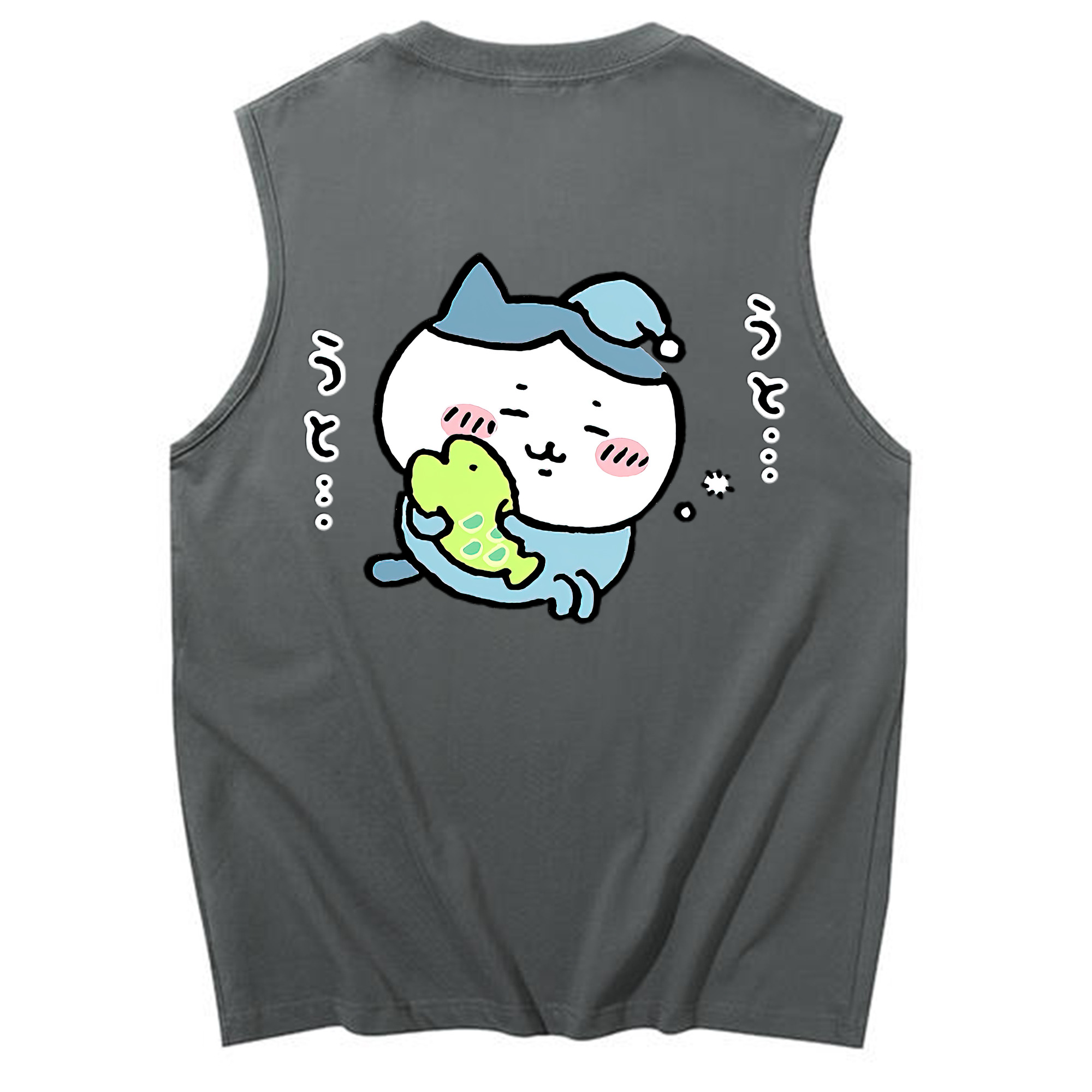 （画像用） ちいかわ ハチワレ Chii-kawa hachiware コットン100％タンクトップ（背面プリント）